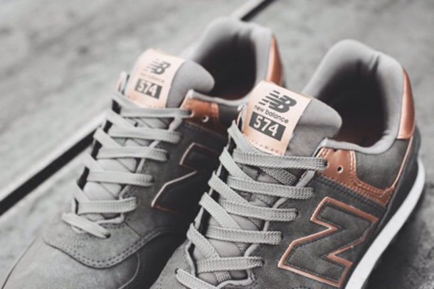 grey and rose gold new balance trainers